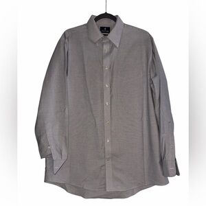 Stafford Men's Gray  Button Down Shirt Long Sleeve Size 16 1/2 (34-35)